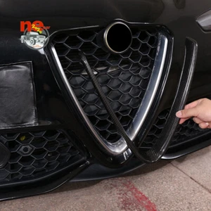 Carbon Fiber V Shape Grille Cover Accessories Trim For Alfa Romeo Giulia 2017-24 - Picture 1 of 9
