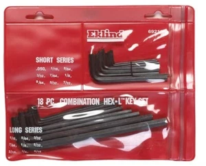 Eklind Assorted SAE Long and Short Arm Hex Key Set 18 pc - Picture 1 of 6