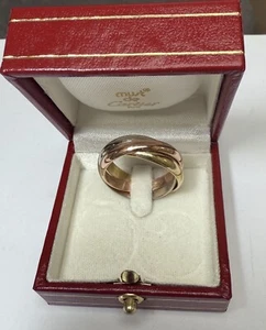 CARTIER 18K White, Gold & Rose Gold Trinity Band - Picture 1 of 4