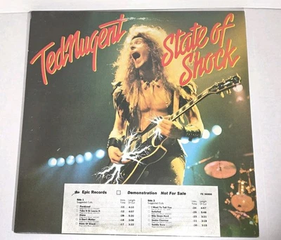 Ted Nugent ‎– State Of Shock 1979 Epic ‎WHITE LABEL PROMO  - Image 1 of 4