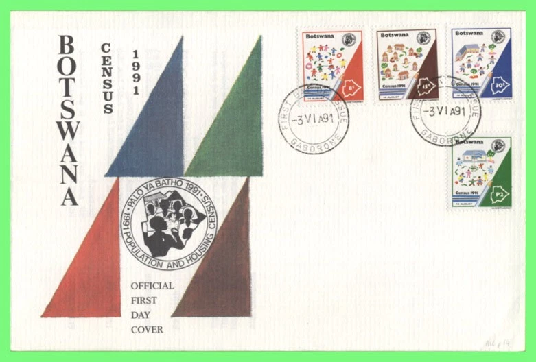 Botswana 1991 Population and Housing Census set on First Day Cover - Image 1 of 1