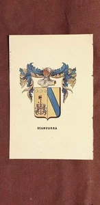 Stemma Scandurra Famiglia nobile Cromolitografia del 1880 Annuario della nobiltà - Picture 1 of 1
