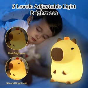 Kreative Capybara LED Silikon Nachtlicht Kinder Nachttisch Touch Sensor Lampe Geschenk - Bild 1 von 15