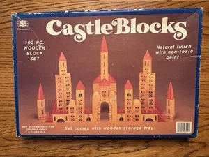 Vintage 1986 Chadwick 102 Piece COMPLETE Set of Castle Blocks # 96552 In Box - Picture 1 of 3