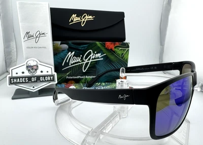 GAFAS DE SOL POLARIZADAS MAUI JIM RED SANDS MJ B432-2M NEGRO MATE CON AZUL HAWAI Foto 1 de 4