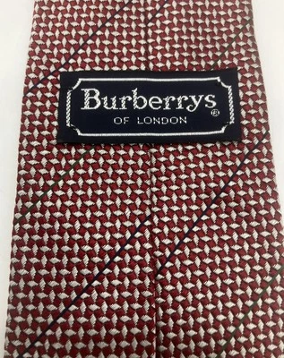 Винтажный мужской галстук Burberrys of London в геометрическую полоску шелк 57,25 x 3,5 дюйма - Изображение 1 из 4