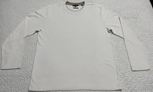 VINCE Men's Ivory TEXTURED Microwaffle Long Sleeve Doble Collar T-SHIRT Size L - Picture 1 of 3