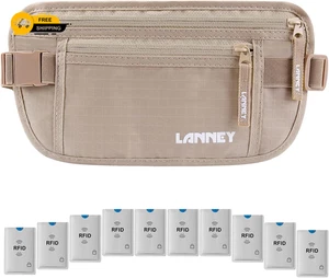 Travel Money Belt for Men Women RFID Blocking Concealed WaisColor: Beige - Picture 1 of 9