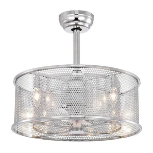 Warehouse of Tiffany Jeni 20 in. Chrome Indoor Remote Controlled Ceiling Fan Kit - Picture 1 of 4