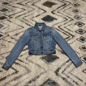 American Eagle Jean Jacket Womens XS Blue Denim Metal Buttons - Picture 1 of 6
