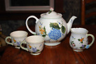 Lot of 4 Princess House Vintage Garden Teapot/Creamer/2 Teacups