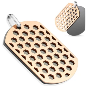 Anhänger zweifarbig Rosegold IP Edelstahl Wabenanhänger - Bild 1 von 1