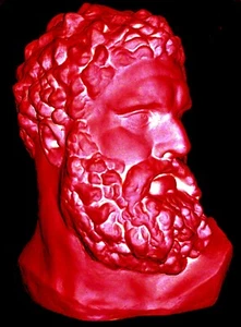 Sculpture Red Hercules Statue Home Decor Figurine Bust Greek Olympian God XL - Picture 1 of 2