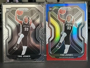 2020-21 Panini Prizm #291 Tre Jones Red White Blue + Base Prizm Rookie RC Spurs - Picture 1 of 5