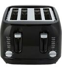 New BLACK Shade 4 Slice Bread Toaster Electric Appliance Kitchen Worktop Gift UK