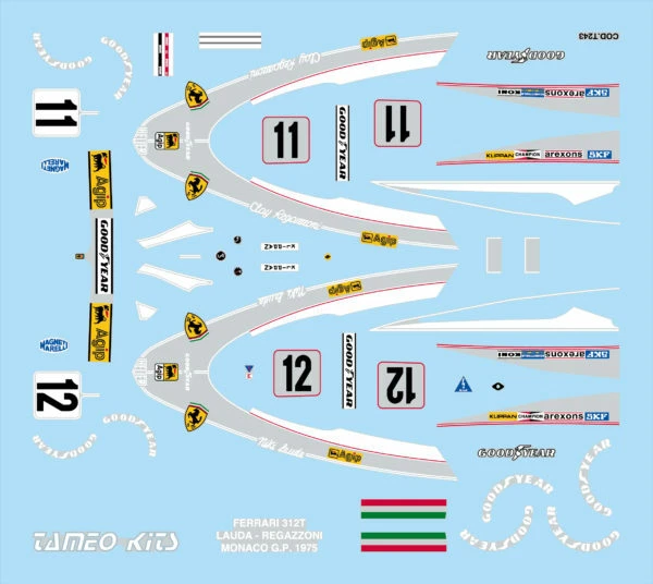 kit FERRARI 312 T F1 GP MONACO 1975 1° N.LAUDA - CAMPIONE DEL MONDO TAMEO WCT75