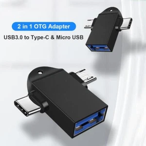 Adattatore OTG convertitore cavo Micro USB maschio a USB 3.0 femmina 2 in 1 (ner - Zdjęcie 1 z 6
