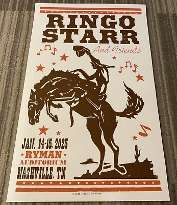 RINGO STARR RYMAN AUDITORIUM HATCH POSTER NASHVILLE 1/14 1/15 2025 OFFICIAL - Image 1 of 3
