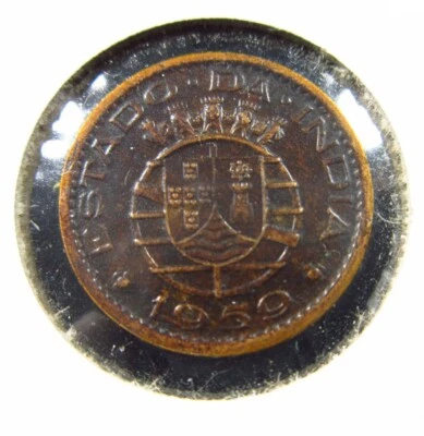 India Portuguese 10 Centavos 1957 KM#30 भारत h6828 Money Coin - Image 1 of 2