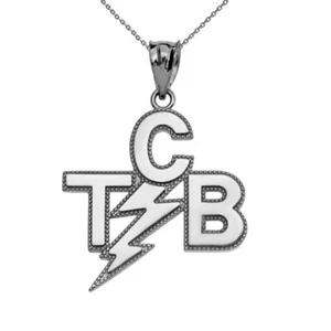 Collar colgante de plata de ley .925 para cuidar negocios en un instante (TCB) - Imagen 1 de 8