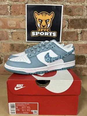 Nike Dunk Low Essential Paisley Pack Worn Blue DH4401-101 Women Sizes - Image 1 of 4