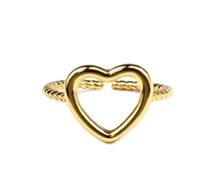 NEW Women's 14k Gold Plated .925 Twist Band Adjustable Ring - Picture 1 of 10