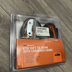 KTM Soft Tie Down W Carabiner Hooks Built In Soft Tie 2 Pack New - Bild 1 von 5