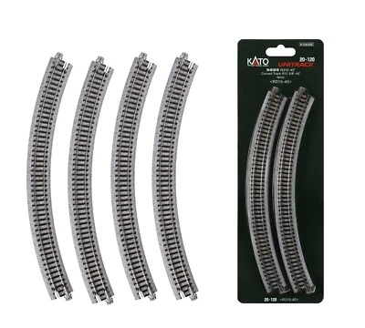 KATO 20-120 N Gauge 315mm 12 3/8 Curved Track R315-45° 4-Pack Unitrack from Japa - Image 1 of 4
