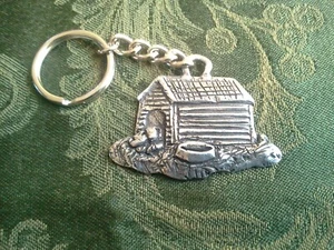 Mans Best Friend HOME PET ANIMAL 4 Dog in DOG HOUSE PEWTER KEY-CHAINS All New. - Picture 1 of 1