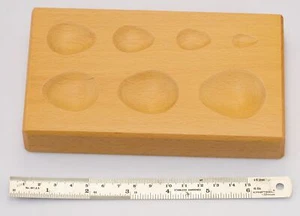 Dapping Block Wood Wooden 4 TEAR DROP SHAPE Doming Forming Tool Shaping Jeweller - Picture 1 of 3