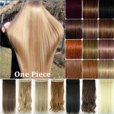 Clip grueso de una pieza de cabeza completa ombre en extensiones de cabello como humano 17-30 pulgadas de largo Foto 1 de 4