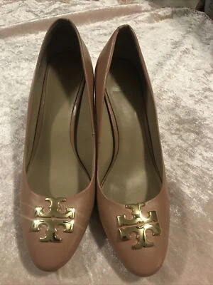 Tory Burch желтовато-коричневый с HealSHOES золотой логотип розовый/коричневый кожаный размер 9 - Изображение 1 из 4