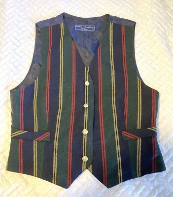 Norton McNaughton 80s Striped Womens Sz 6 Vintage Vest Academia USA - Image 1 of 4