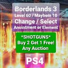 PS4 Borderlands 3 - All Shotguns - Scaling all to Level 72 - Any Anointment