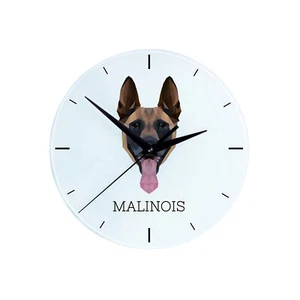 Belgischer Schäferhund Malinois Geometrische Uhr Art-Dog - Bild 1 von 4