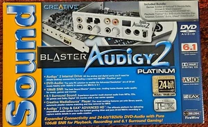 Sound Blaster Audigy 2 Platinum PCI Audio Card + Drive + Remote *Open Box* MINT! - Photo 1/20