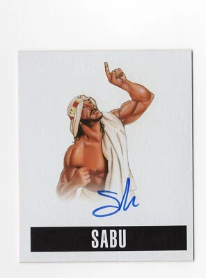 Tarjeta autógrafa de lucha libre Sabu 2014 Leaf Originals automática WWE ECW #S1 Foto 1 de 2