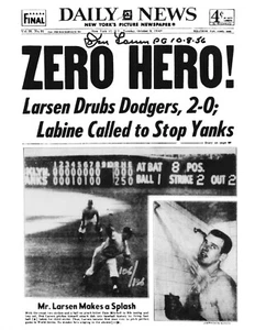 Foto satinada firmada de Don Larsen BW 8x10 1956 Serie Mundial juego perfecto Yankees certificado de autenticidad - Imagen 1 de 1