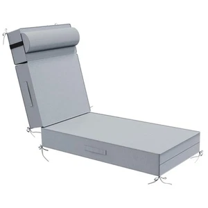 Outdoor Olefin Chaise Lounge Cushions with Pillow, 80"x 26"x5" Water Resistan... - Picture 1 of 7