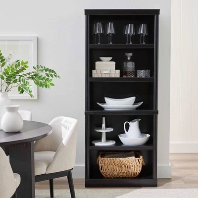 Sleek Tall 71" Better Homes & Gardens Bookcase With 5 Shelves In Estate Black - Image 1 of 4
