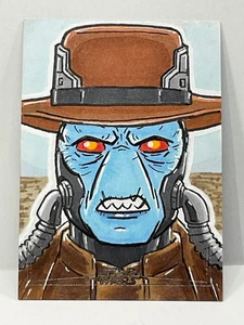 TOPPS STAR WARS CHROME CAD BANE SKETCH by ROB DEMERS - Picture 1 of 2