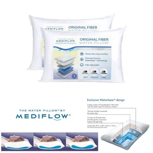 Twin Pack Adjustable Mediflow Waterbase Pillows 51 x 71 cm by Mediflow - Picture 1 of 7