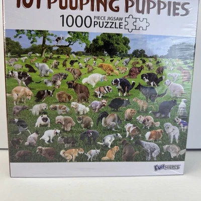 NEW Sealed 101 Pooping Puppies, 1000 Jigsaw Puzzle 27 x 19 gag, White Elephant - Image 1 of 4