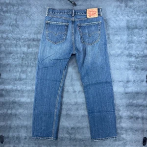 Pantalones de mezclilla Levi's 505 de corte regular para hombre azul lavado medio talla 33x32 100 % algodón - Imagen 1 de 9