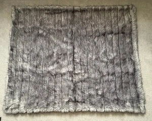 *~RH Restoration Hardware Faux Fur Throw Rectangle Blanket Gray 60" x 48" NEW~* - Picture 1 of 5