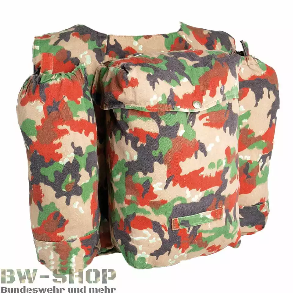 ORIGINAL SCHWEIZER ARMEE M70 RUCKSACK 20L ALPENTARN KAMPFRUCKSACK TASCHE + GURTE - Bild 1 von 1