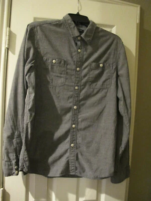 Eighty Eight Platinum Shirt Button-Front Solid Gray Long Sleeve - Medium Mens  - Image 1 of 3
