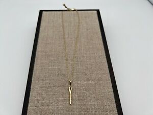 NEW Uno de 50 SILVER NEEDLE Pendant White Topaz Gold Plated Chain Necklace