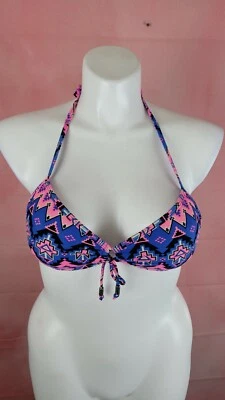 Top de bikini halter mediano Express Swim multicolor Foto 1 de 4