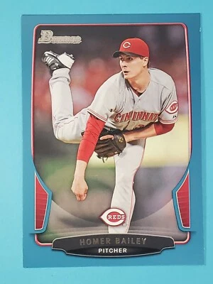 2013 Bowman Draft BLUE Homer Bailey Cincinnati Reds #114 461/500 - Image 1 of 2
